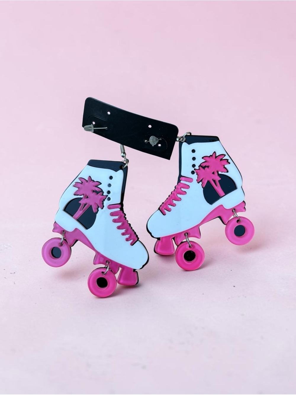 Spencer's Pink & Light Blue Roller Skate Dangle Earrings